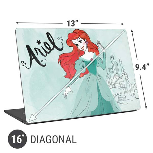 Disney Princess Ariel Art Universal Laptop 16in (13 x 9.4in) Skin